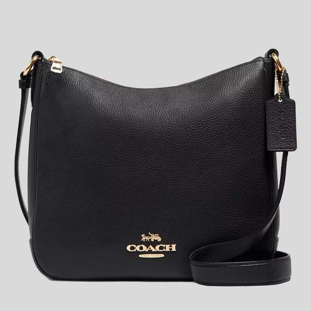 Coach Ellie File Black Pebbled Leather Crossbody Bag